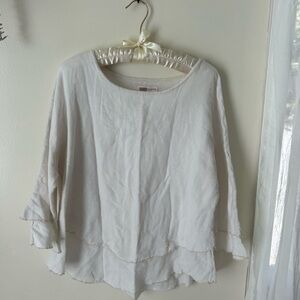 100% Cotton White Layered Blouse